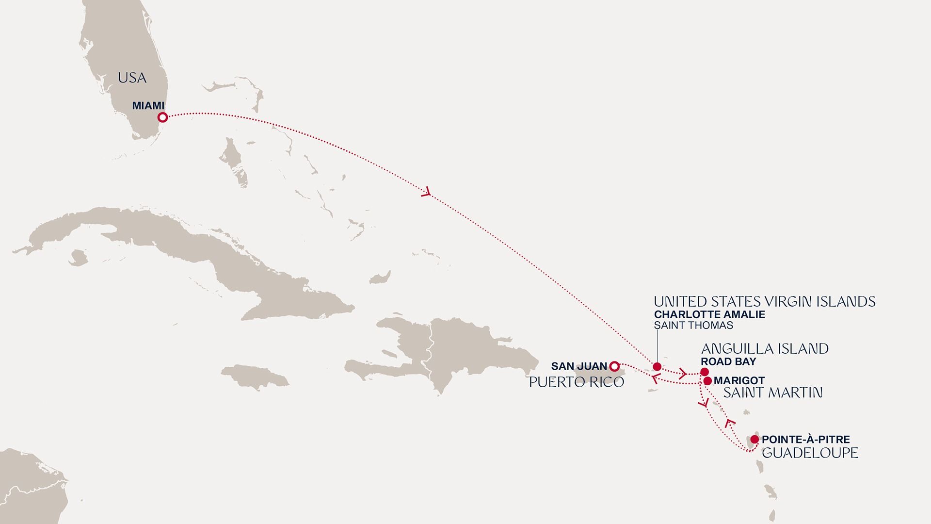 A Journey from Miami to San Juan Itinerary Map