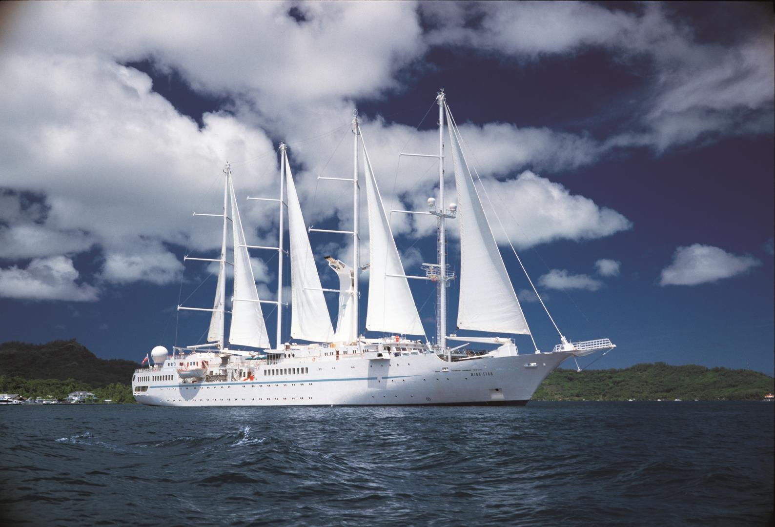 Exterior view of Wind Star in the Tropics